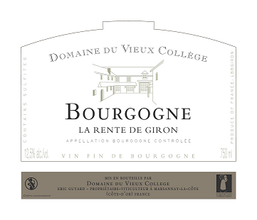 BOURGOGNE<br/>BLANC LA RENTE DE GIRON